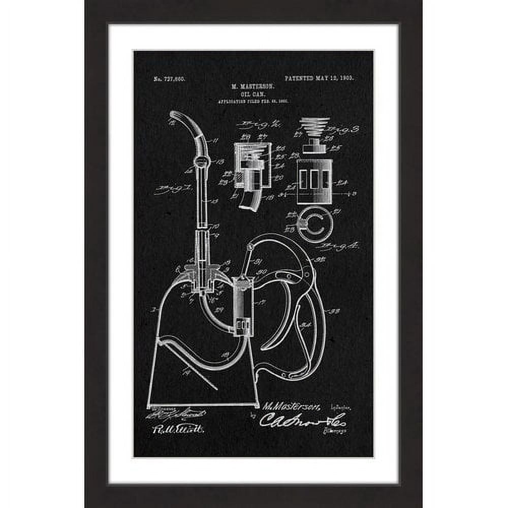 "Oil Can 1903 Black Paper" Framed Painting Art Print, 20" x 1.5"