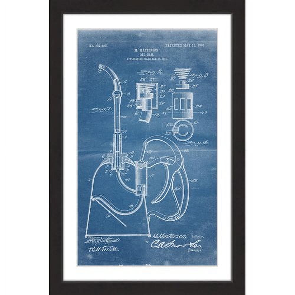 "Oil Can 1903 Blueprint" Framed Painting Art Print