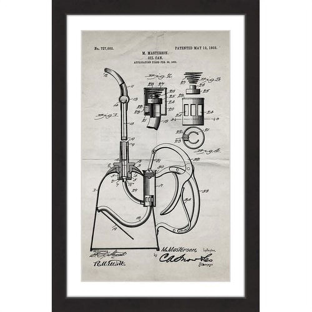 "Oil Can 1903 Old Paper" Framed Painting Print