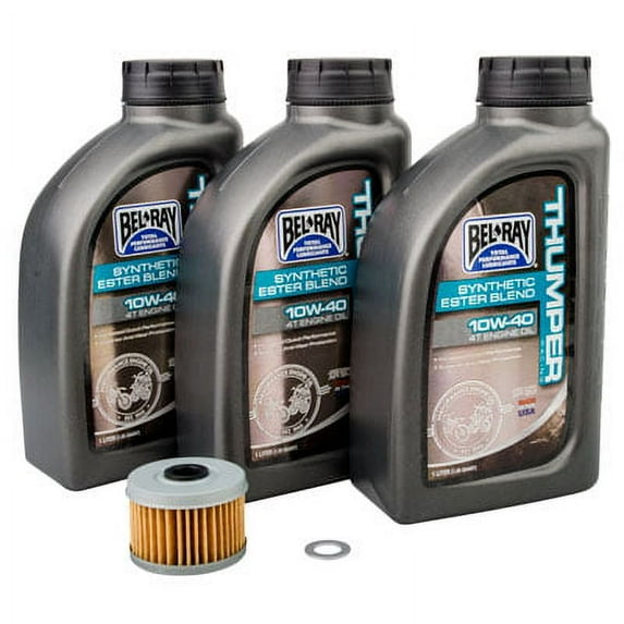 Oil Change Kit With Bel-Ray Thumper Synthetic Blend 10W-40 for Honda TRX 300P FOURTRAX 1988-2000