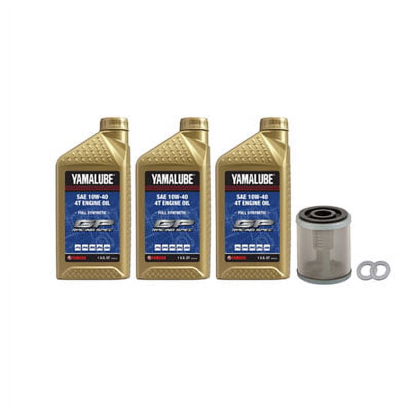 Oil Change Kit Yamalube Hi-Perf. Full-Synthetic 10W-40 for Yamaha YFM 350ER Moto-4 1987-1995