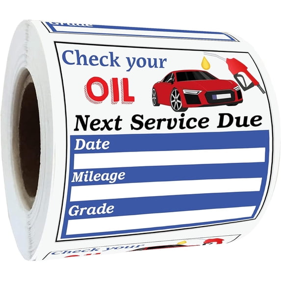 Oil Change Service Due Reminder Static Cling Stickers for Window with No Residue Car Stickers 2inch 250Pcs