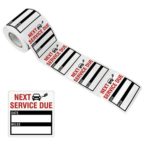Oil Change Stickers 2x2 Service Stickers, Maintenance service expires reminder waterproof stickers