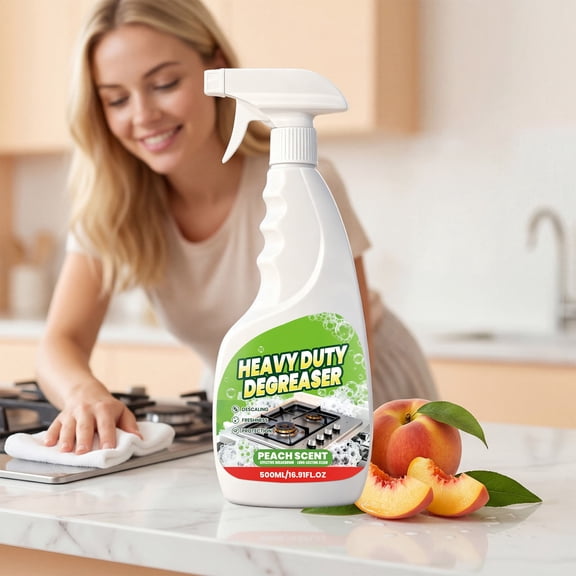 Oil Cleaning Spray Kitchen Grease Remover Fast-Acting Deep Cleaner Non-Scratch Formula Easy Application Shine For Stoves Counters Restaurants Cafes Indoor Outdoor Use