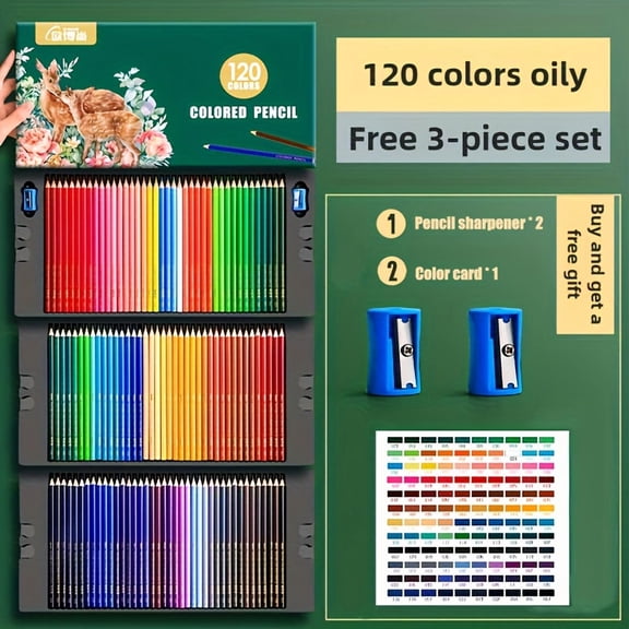 Oil Colored Pencils Set for Adults, Soft Core, Professional Numbered Pencils for Sketching, Shading, and Blending – 48/120/200 Colors with Gift Tin Box