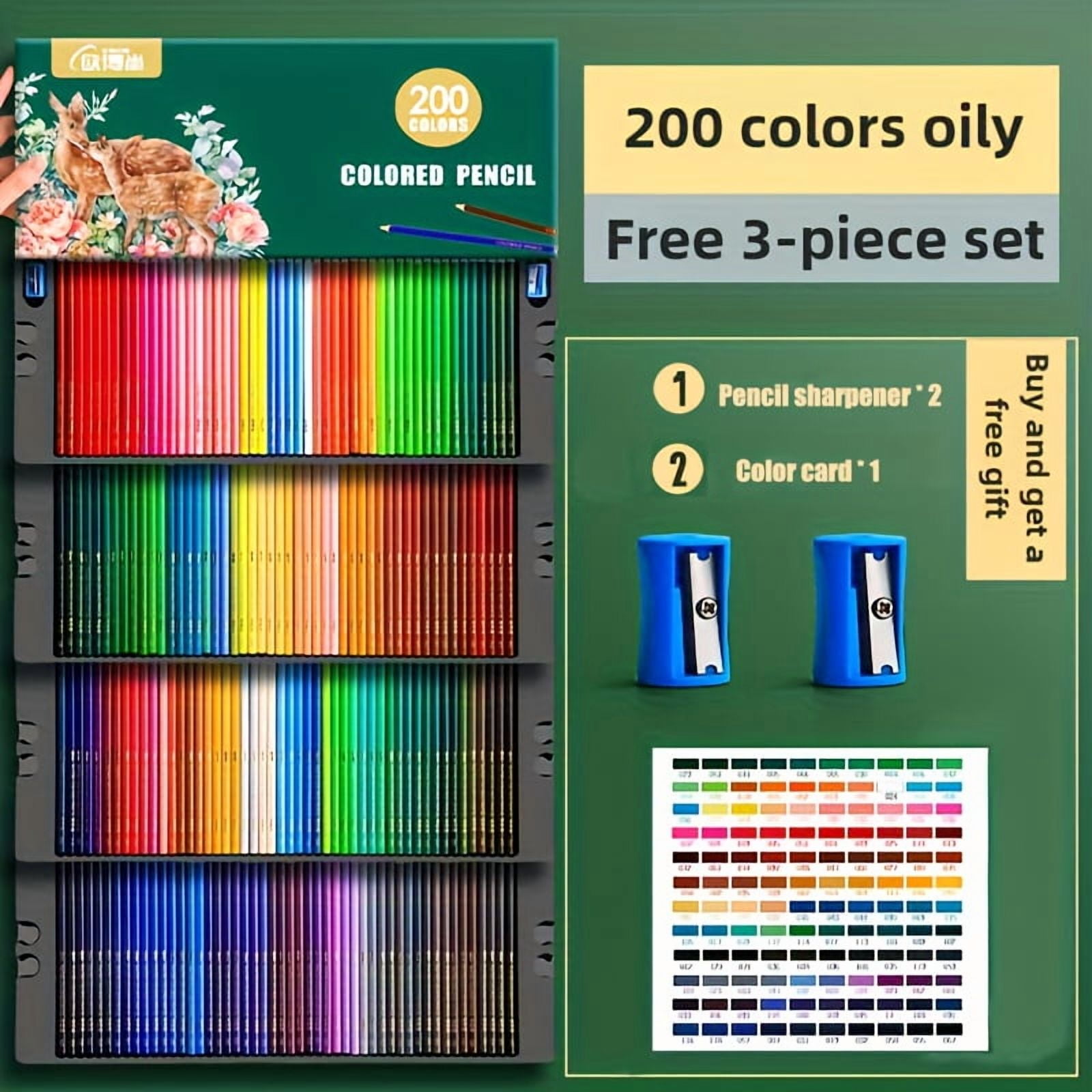 Oil Colored Pencils Set for Adults, Soft Core, Professional Numbered Pencils for Sketching, Shading, and Blending – 48/120/200 Colors with Gift Tin Box