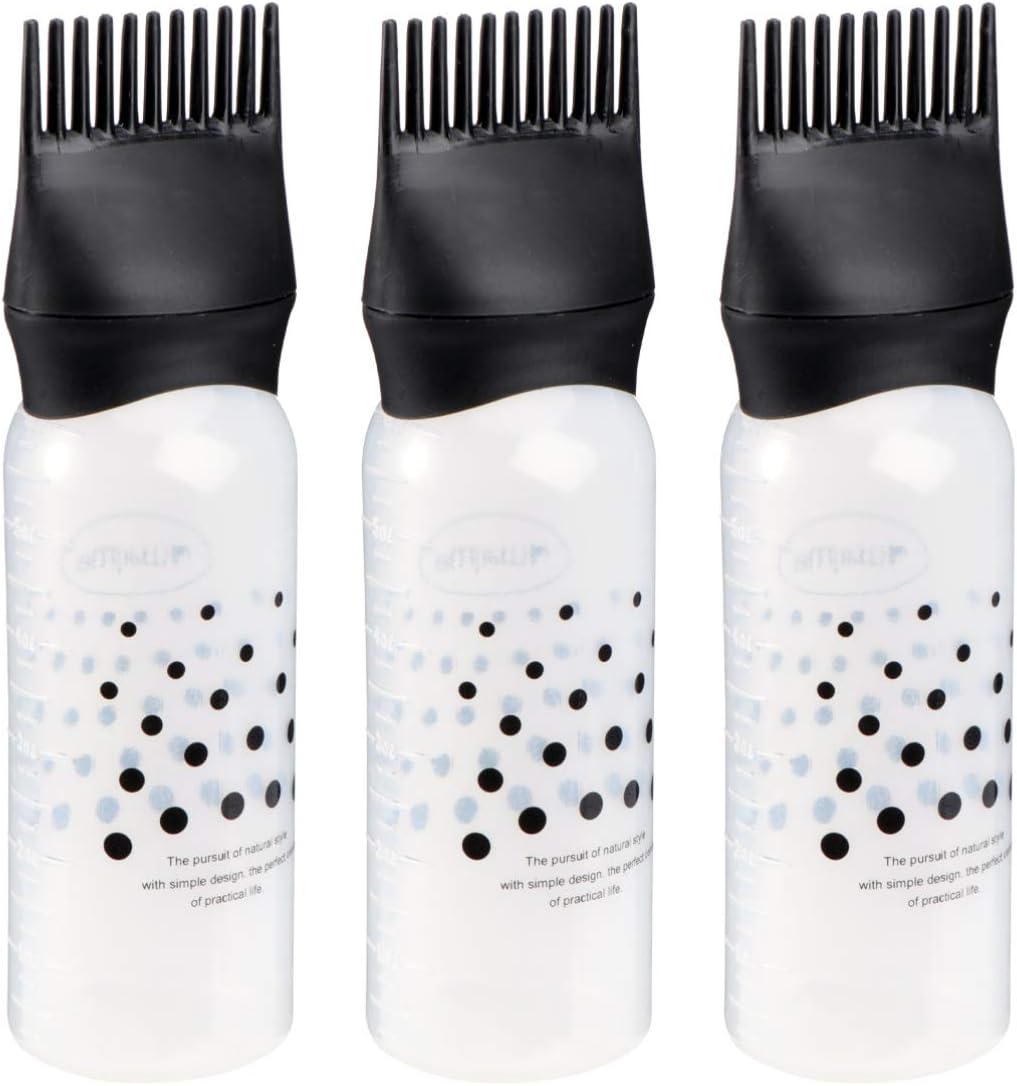 Oil Comb Applicator Bottle 3pcs Root Comb Squeeze Applicator Bottles