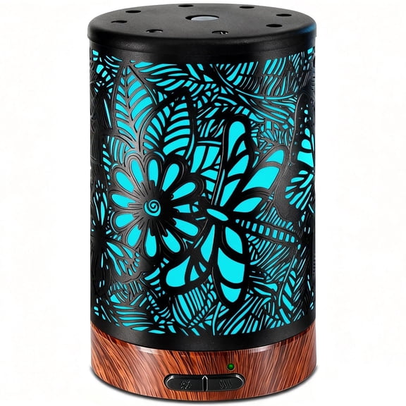 Oil Diffuser 150ml Black Metal Ultrasonic Cool Mist With Auto Shut-off Protection 7 Colors Changed Led For Home Office Spa Yoga