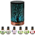thumbnail image 1 of Oil Diffuser & Essential Oils Set - Oil Diffuser 150ml with 6 Essential Oils Set, Aromatherapy Cool Mist Oil Diffusers for Essential Oils, Waterless Auto Shut-Off，7 Colors Night Light,Gifts for Mom, 1 of 12