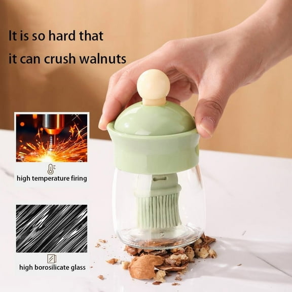 Oil Dispenser Bottle under $5! Xqxayjr Oil Dispenser with Brush 250ml, Glass Olive Oil Bottle with Silicone Brush, Kitchen Cooking Oil Container for BBQ Baking