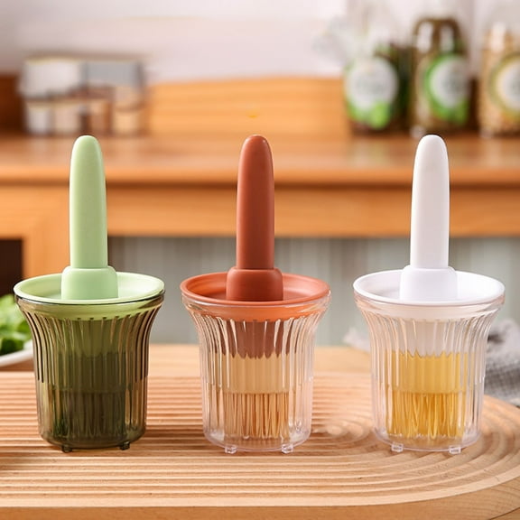 Oil Dispenser Bottle with Silicone Brush, Basting and Grilling Tool for Cooking, Baking, and BBQ