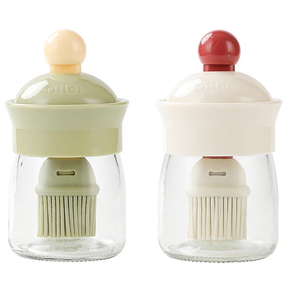 Oil Dispenser,Cooking Tool,Integrated Glass Bottle With Silicone Brush,Leak Proof Container For BBQ Basting And Daily Cooking