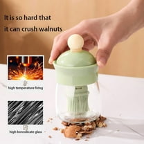 Oil Dispenser,Glass Olive Oil Bottle with Silicone Brush Portable Cooking Oil Container Durable Kitchen Oil Dispenser with Brush for Baking Grilling Salad