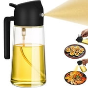 HUIBAO Oil Dispenser for Kitchen Spray, 2 In 1 Oil Dispenser and Oil Sprayer, Olive Bottle Spray and Pour for Kitchen, 16oz/470ml Glass Oil Bottle for Air Fryer, Salad, Frying, BBQ&nbsp;