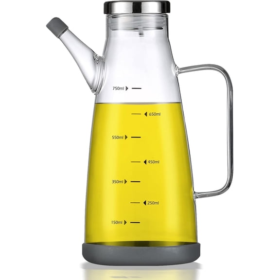 Oil Dispenser for Kitchen,25OZ Oil Bottles Cooking Oil Dispenser with Drip Free Spout and Non Slip Bottom Fits in Home,Kitchen,Barbecue,Party (750ml)