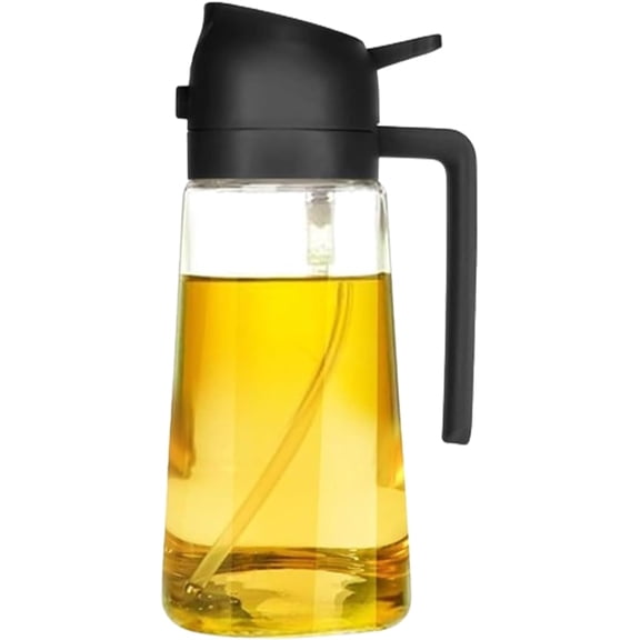 Oil Dispenser for Kitchen Spray, 2 In 1 Oil Dispenser and Oil Sprayer, Olive Oil Dispenser Bottle Spray and Pour (Black)