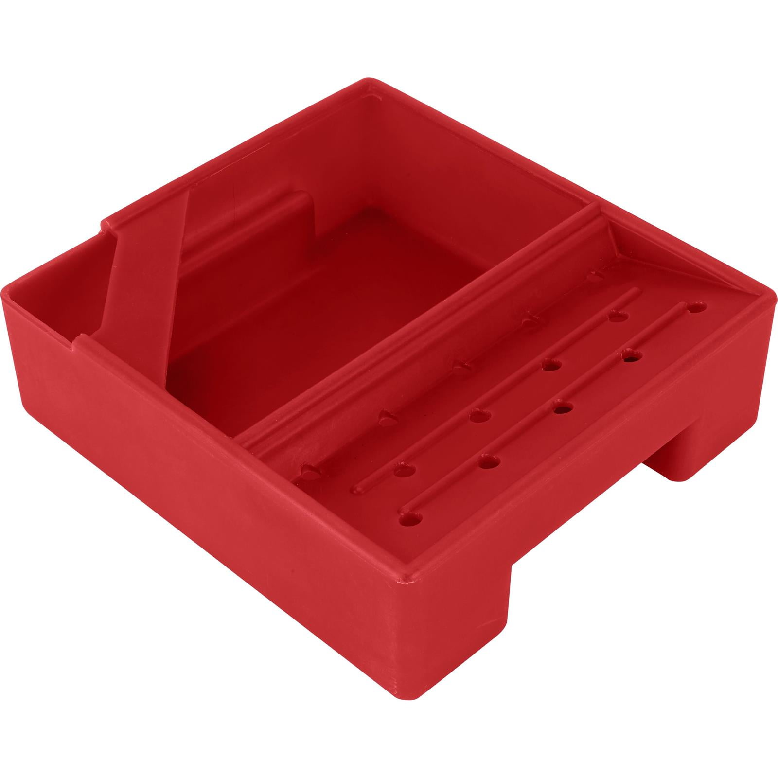 Speedway Motors Plastic 5 Quart Oil Drain Drip Pan for Quick Change Rear Axle Units Rotomolded HDPE with Angled Gear Shelf Handles and Molded Drain Spout