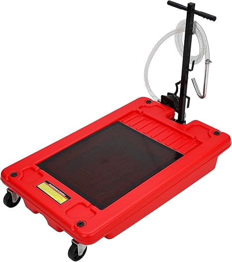 Oil Drain Pan with Pump 18 Gallon Oil Drain Tank, 82L Foldable T-Handle Low Profile Oil Drain Pan with 7.5ft Hose for Under Car, SUV, Truck Oil Changing