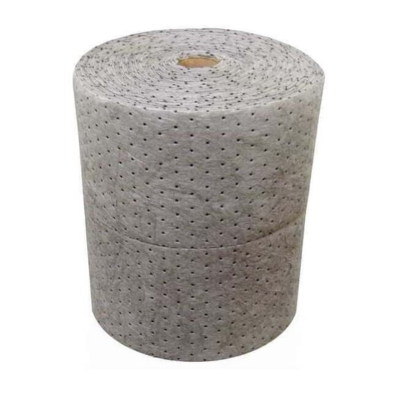 Sorbent Roll, 41 gal, 30 in x 150 ft, Universal, Gray, Polypropylene