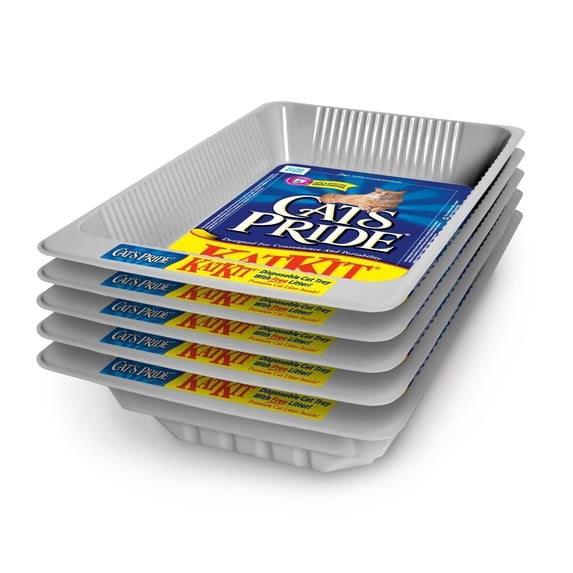 5-pack Cat's Pride Disposable Litter Pan - Manual, Multicolor - 5 Pack, All Lifestages, All Sizes — Residential Use, Standard Application