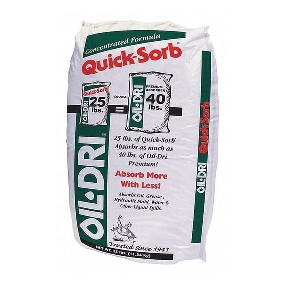 Loose Absorbent, 3 Gallon Volume Absorbed per Package, 25 lb Weight Bag, Not Scented