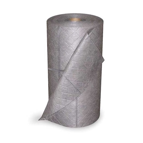 Sorbent Roll, 44 gal, 30 in x 150 ft, Universal, Gray, Polypropylene