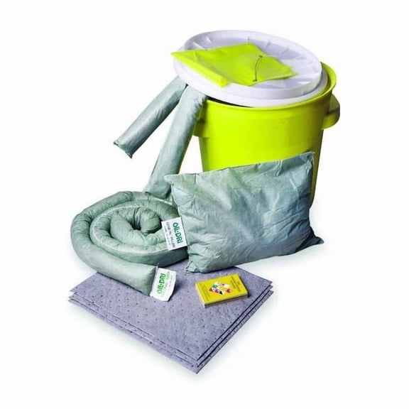 Spill Kit, 17 gal Volume Absorbed per Kit, 20 gal Capacity, Lab Pack, Yellow L90410