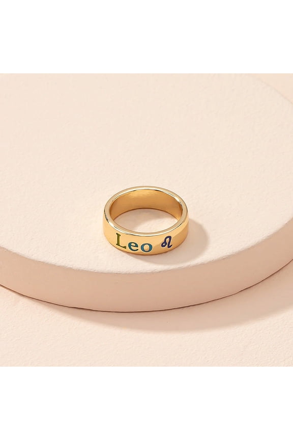 Unisex Constellation Ring Adjustable Metal Zodiac Sign Ring European and American Fashion Ring Aries Leo Virgo Sagittarius Capricorn Libra Aquarian Cancer Scorpio Gemini Pisces Taurus