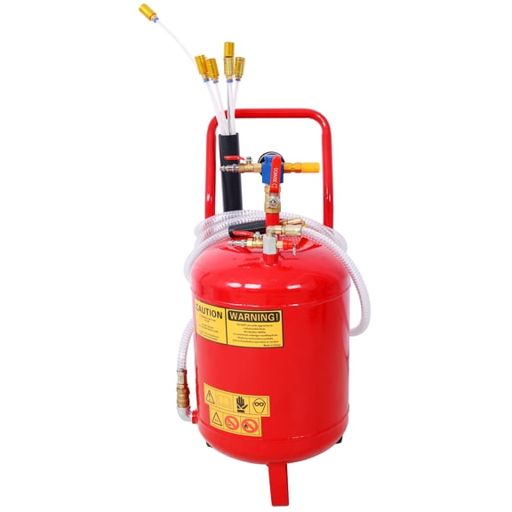 , Oil Extractor, Portable Air Pneumatic Waste Oil Garage Extractor Drain Draine Tank Professional Fluid Evacuator, Portable, Integrated Level Gauge, Use with Oil, Transmission Fluid and Anti-F, Red