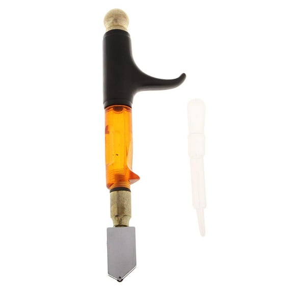 Oil Feed Glass Cutter Tool Oil Lubricated Cuts Mirror & Stained Glasses Tungsten Carbide Glass Cutter for 2-15mm Glasses Craft Household Tools