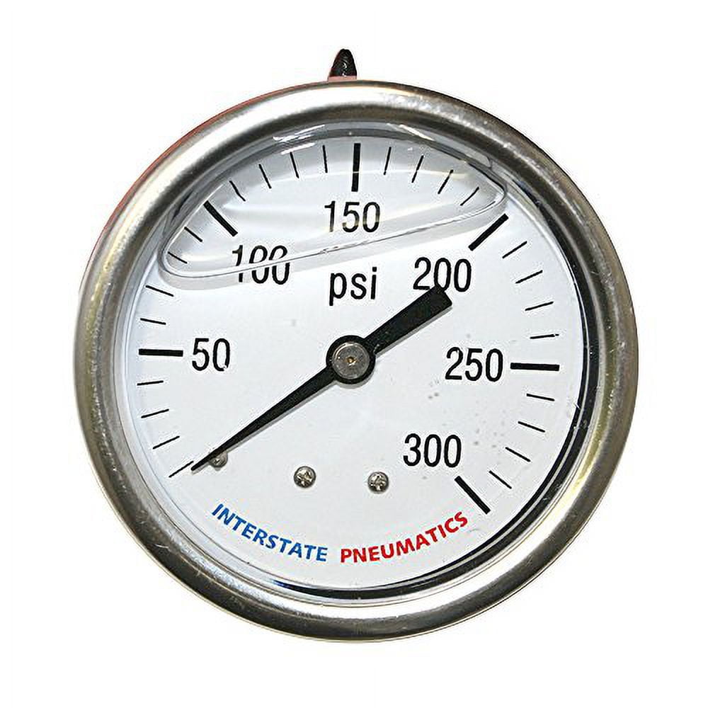 Oil Filled Pressure Gauge 300 PSI 21/2 Inch Dial 1/4 Inch NPT Rear