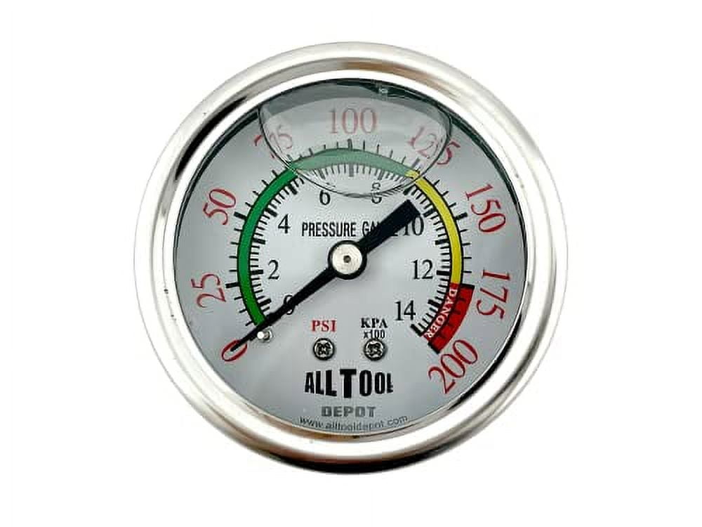 Winters 2 Inch Economy Dry Pressure Gauge - 0-200 Psi/kPa, 1/4" NPT Bottom Mount, Brass Internals For Potable Water