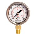 thumbnail image 1 of Oil Filled Pressure Gauge - Stainless Steel Case, Brass, 1/8" NPT, Lower Mount Connection, 0-1,000PSI, 1 of 3