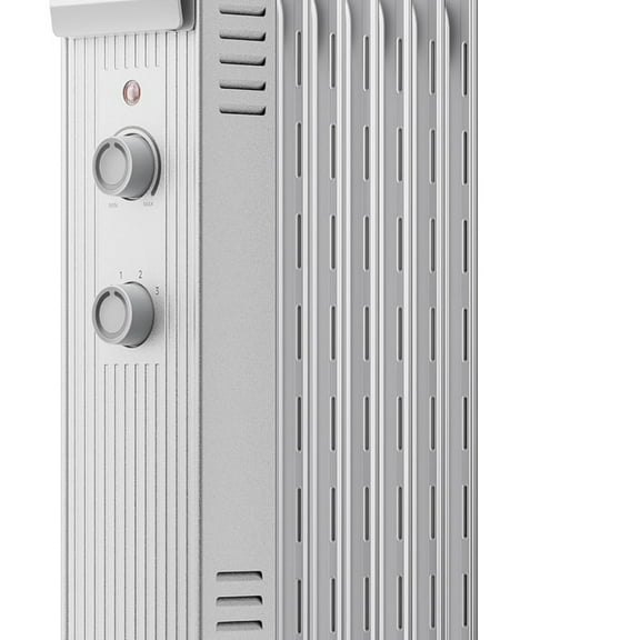 Oil Filled Radiator Heater, 1500W Quiet Warmth Radiant Heater, 3 Heating Modes, Overheat & Tip-Over Protection, Adjustable tat, Space Heaters for Indoor Use, White, 25.2 x 13.8 x 11 in