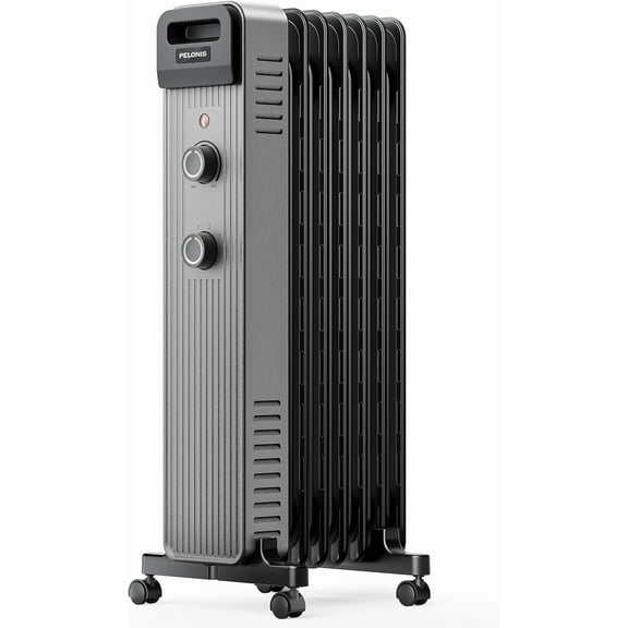 Oil Filled Radiator Heater for Large Space, 2025 Upgraded, Space Heaters with 1500W Quiet Warmth Radiant Heater, 3 Heating Modes, Overheat & Tip-Over Protection, Adjustable Thermostat, Black