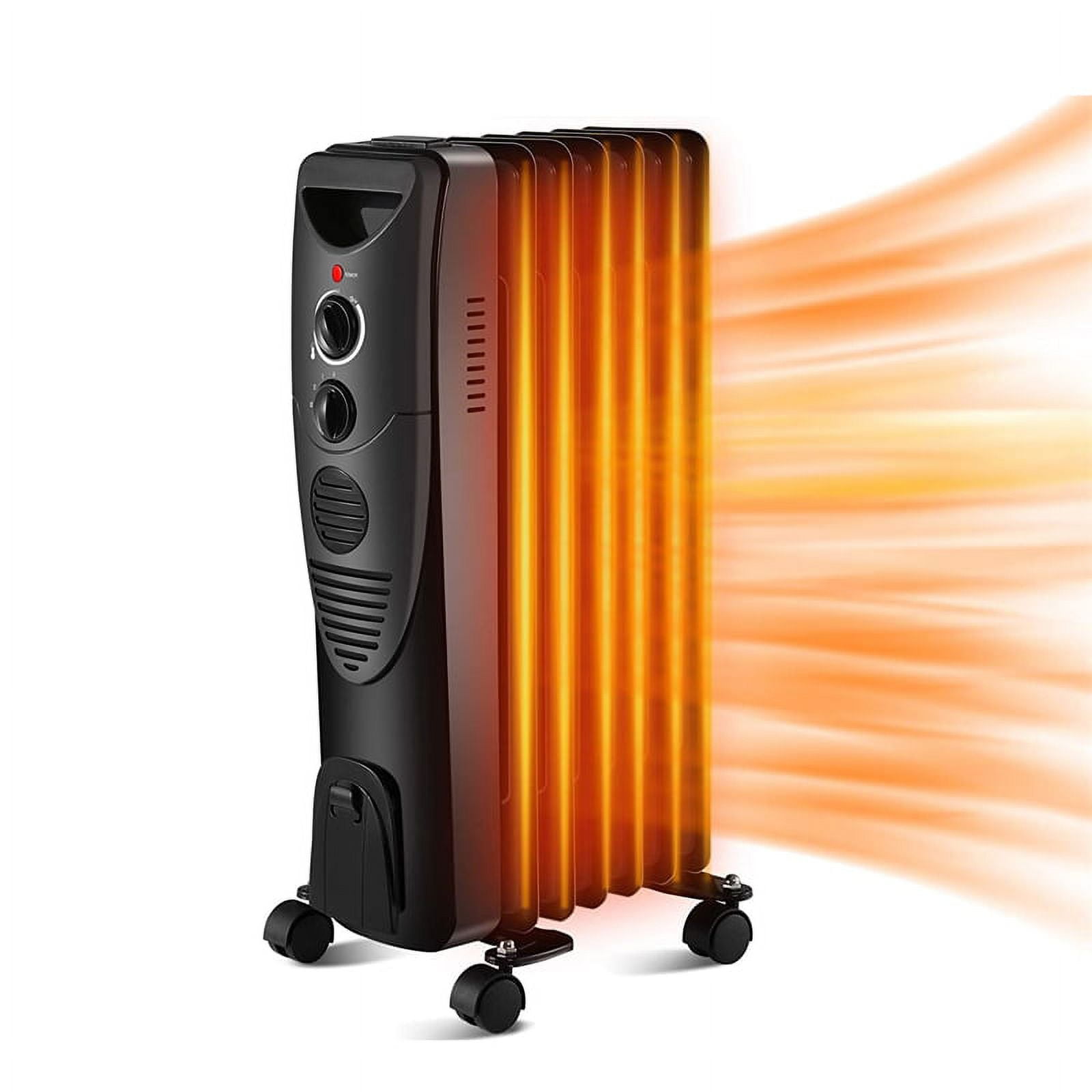 Oil Filled Radiator Heater Metal Black