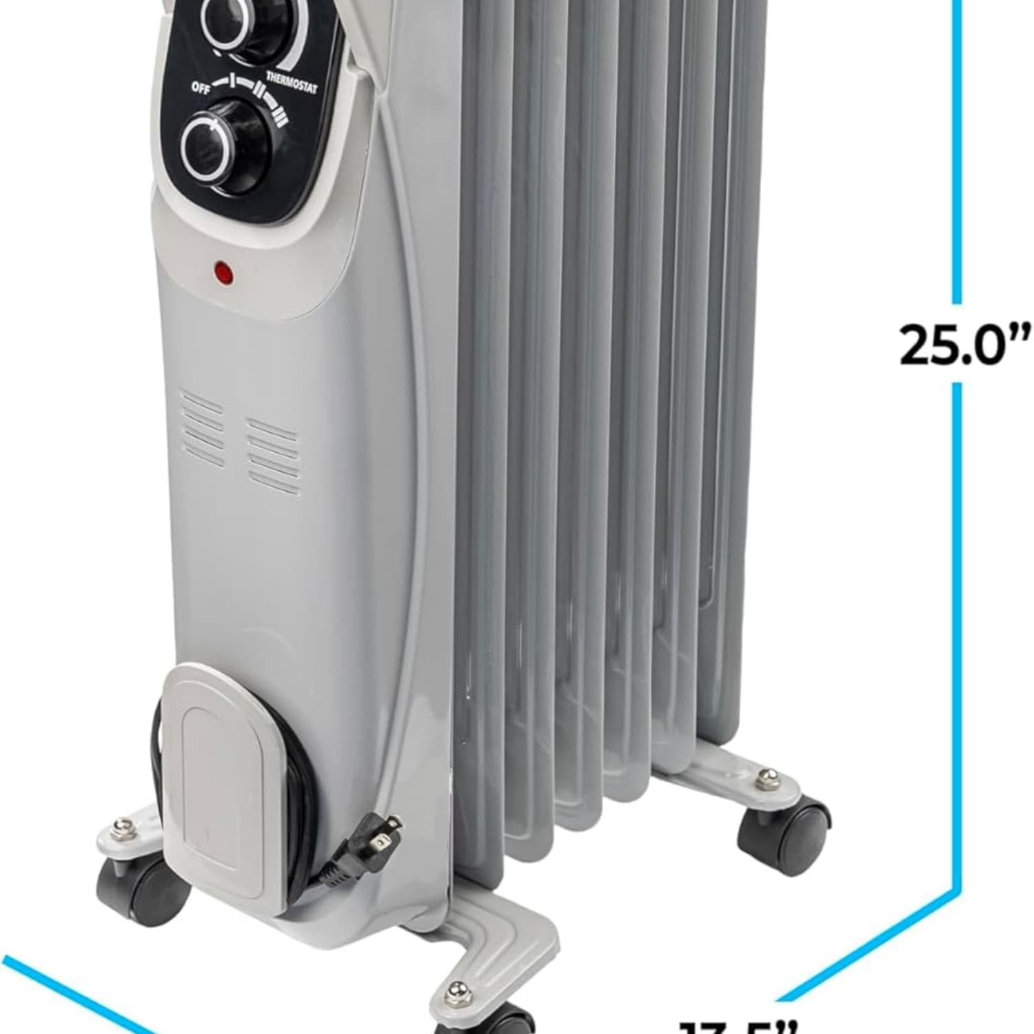 Oil-Filled Radiator Space Heater, Radiant, Electric, Never Refill ...