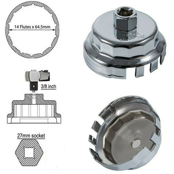 Oil Filter Cap Wrench Cup Socket Remover For Toyota Lexus RAV4 64MM 14 Flutes
