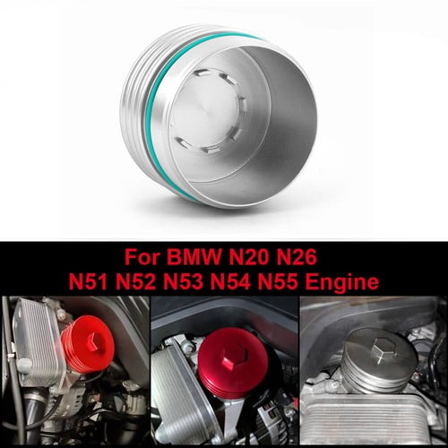 Oil Filter Cover Aluminum Filter Housing Silver For BMW N20 N26 N51 N52 N53 N54