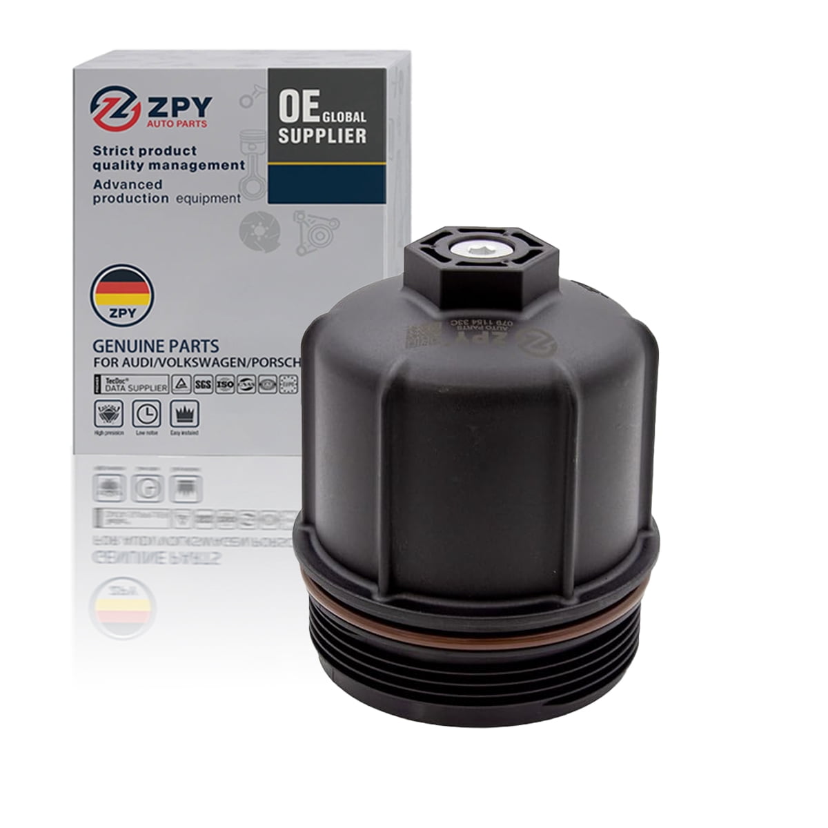 Oil Filter Housing Cap Assembly For Audi A8 Quattro 2013-2018, For RS7 2014-2018, For S6/S7/S8 2013-2018, 4.0L, Oil Filter Housing Cover, Replace# 079115433C, 079115403A