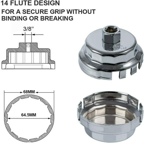 Oil Filter Housing Tool Remover Cap Wrench 14 Flutes 64.5mm For Toyota Prius
