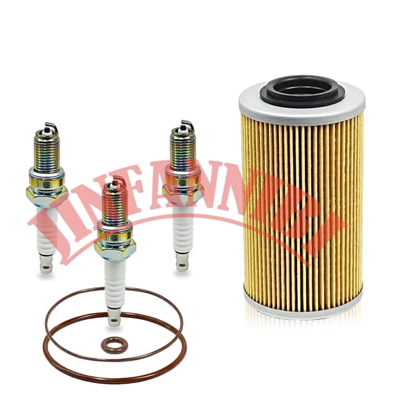 Oil Filter Replacement Kit with O-Rings & Spark Plugs for Sea-Doo GTI GTR GTX RXP RXT Wake Pro 4-TEC | Replaces OEM 420-956-740