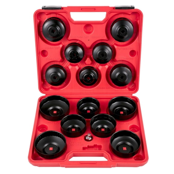 Oil Filter Socket Set, 14 Pcs Oil Filter Wrench Set, 3/8" Drive, Low Profile Fuel Filter Cap Socket Tool Set for Vehicle Maintenance