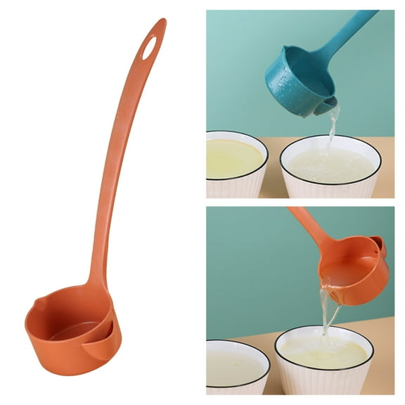 Oil Filter Spoon Kitchen Oil Soup Separator Wheat Straw Long Handle Soup Spoon Strainer Colander Kitchen Cooking Soup Ladle Tableware For Home Kitchen
