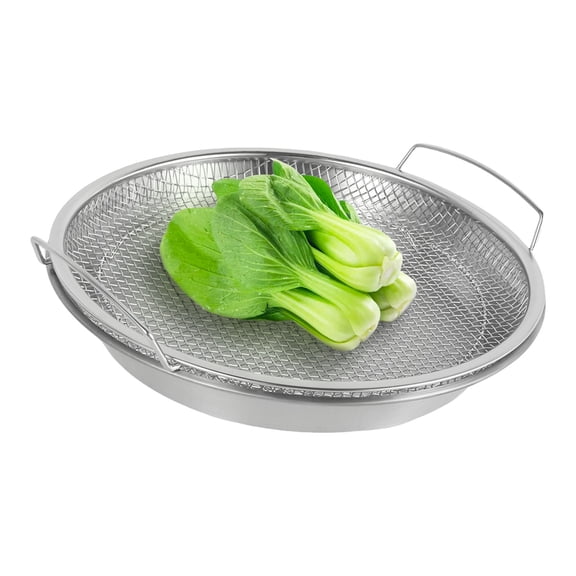 Oil Filter Tray Round Stainless Steel Fried Food Draining Rack Heat Resistant Mesh Draining Basket with Drip Pan Multifunction Vegetable and Fruit Strainer for Frying Food Fruits