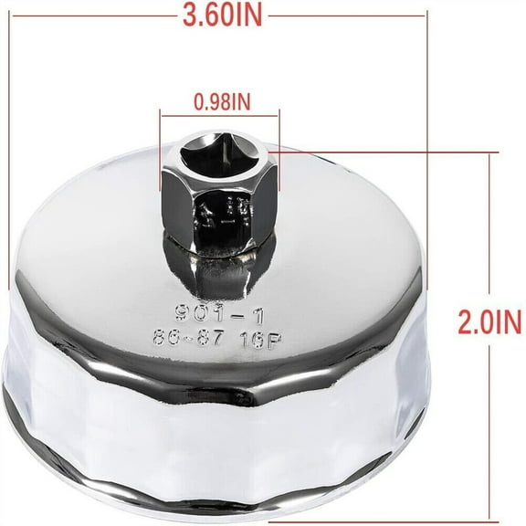 Oil Filter Wrench Cap Tool 86mm Cartridge Style Oil Filter Housing Caps 16 Flute