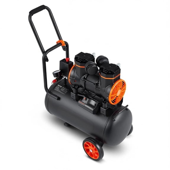 Oil-Free Air Compressor, 6.3 Gallon, 2 Hp 116 Psi, Portable with Long Handle, for Tire Inflation, Woodwork Nailing and Spray Painting