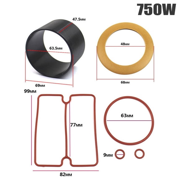 Oil-Free Air Compressor Cylinder Piston Ring Set with Sealing Gaskets