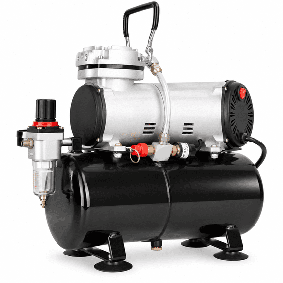 Oil-Free Mini Compressor AS186 with 3L Tank and Regulator for Hobby, Cake Decoration, Automotive Graphics, and Makeup