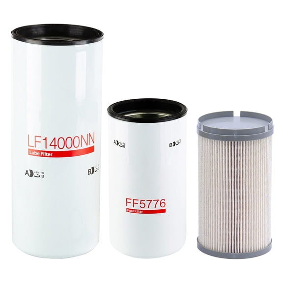 Oil Fuel Filter Change Kit Fits Cummins ISX LF14000NN FF5776 K37-1029 3PCS